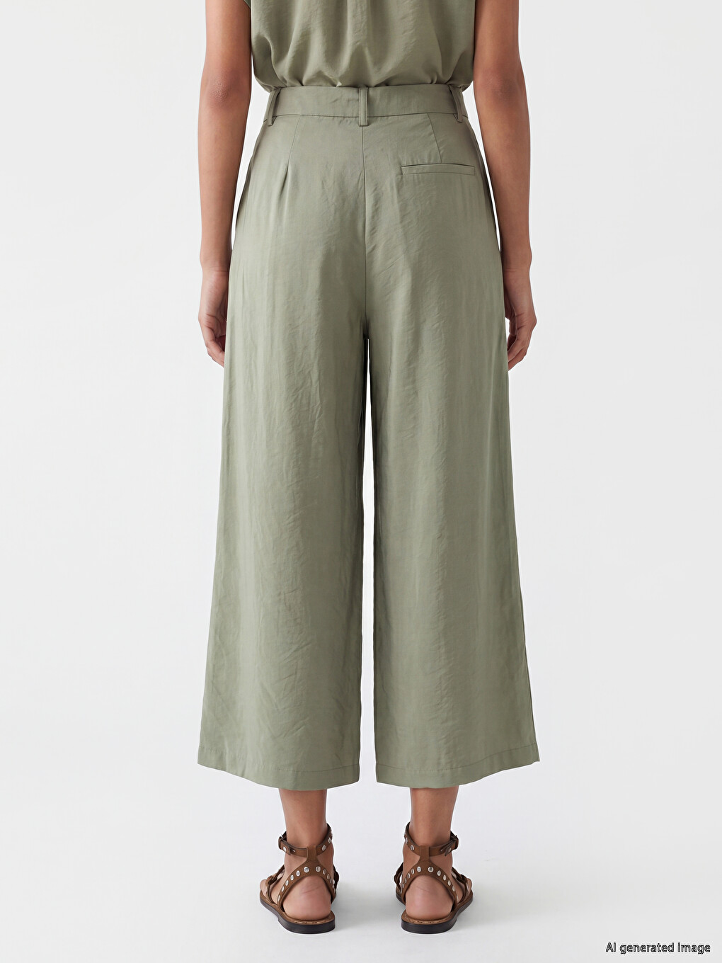 Modal Blend Pleated Women's Dress Trousers-3
