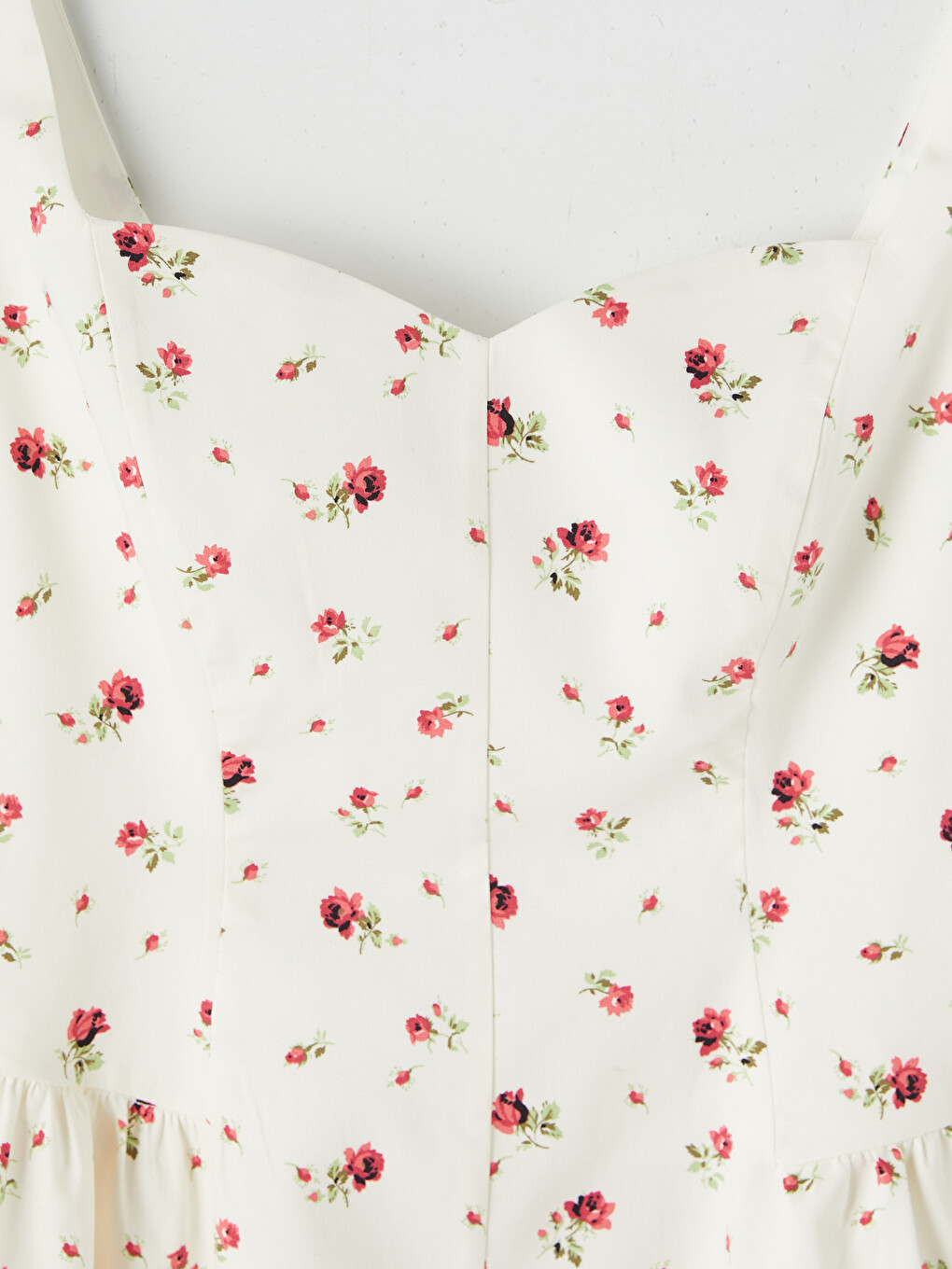 Beyaz Büzgülü Belden Oturtmalı Poplin Mini Elbise-1