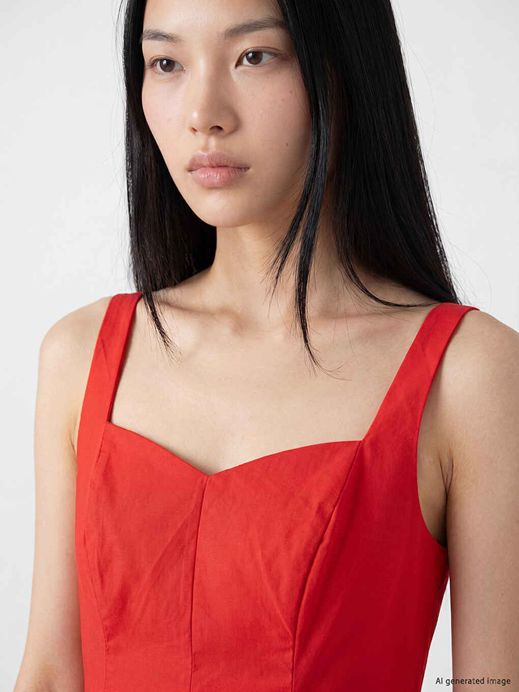 Ruched Fitted Waist Poplin Mini Dress-2