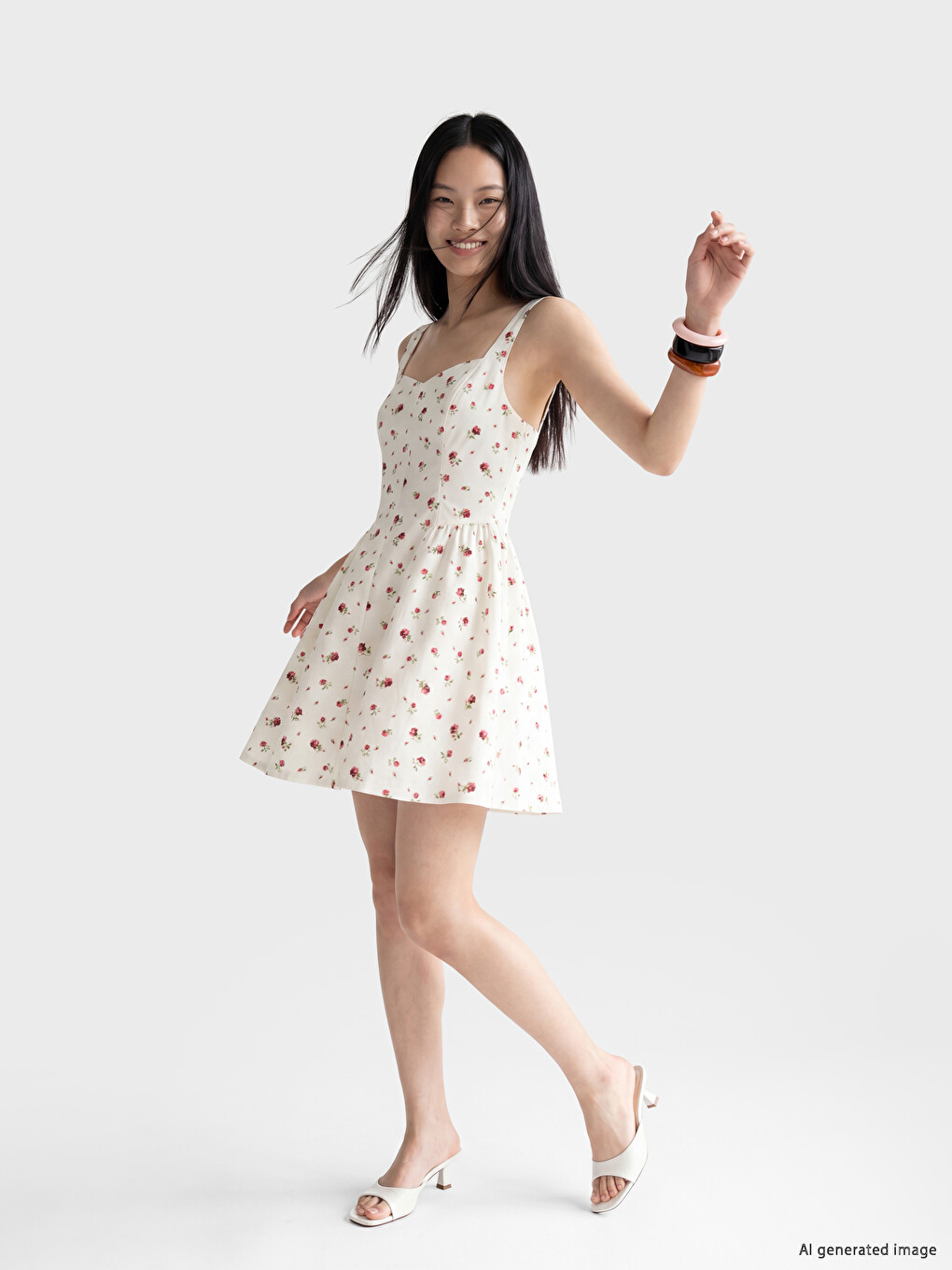 Ruched Fitted Waist Poplin Mini Dress
