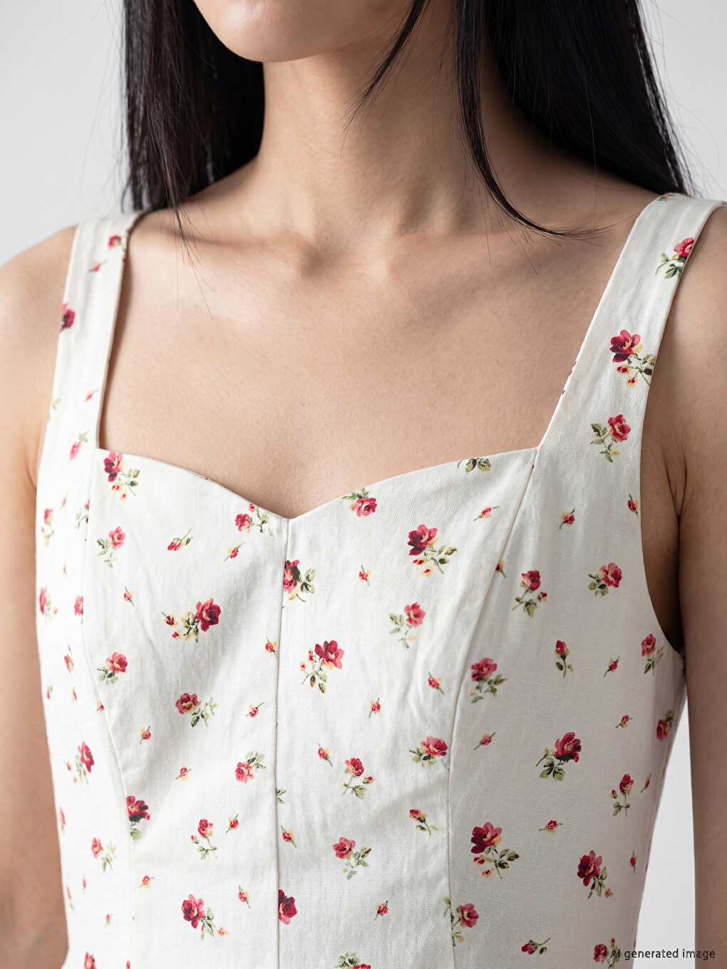 Ruched Fitted Waist Poplin Mini Dress-2