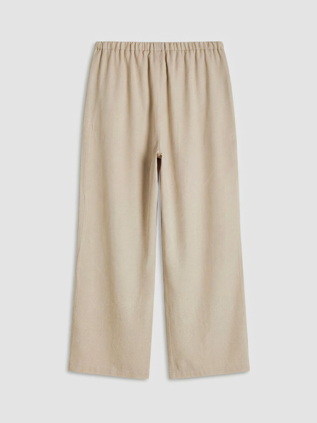 Bej Beli Lastikli Kadın Pantolon-1