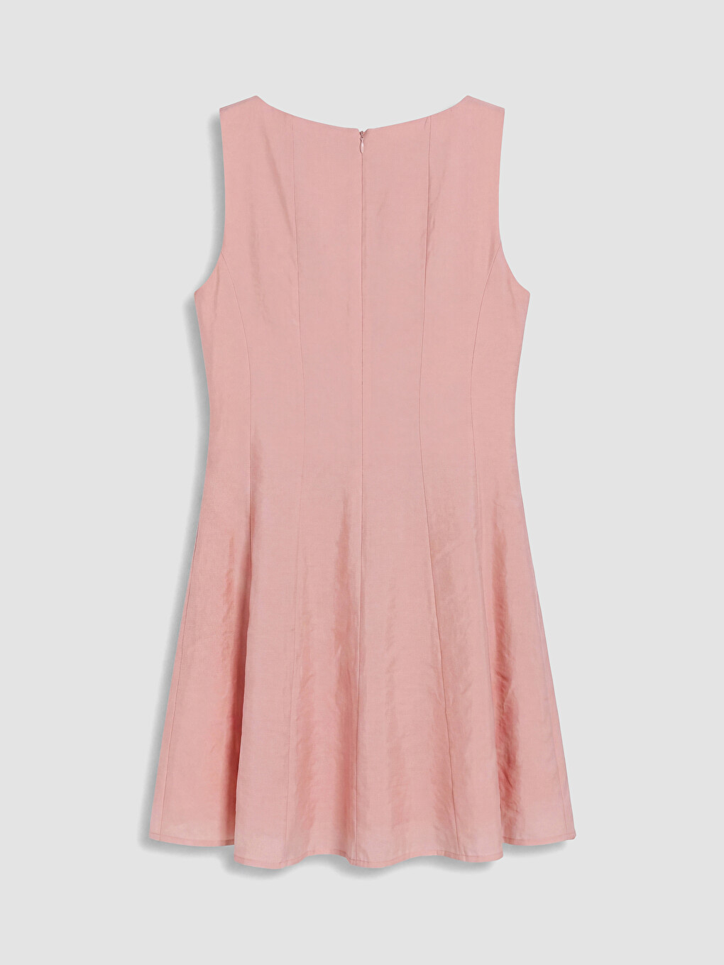 Pembe Belden Oturtmalı Modal Karışımlı Mini Elbise-2