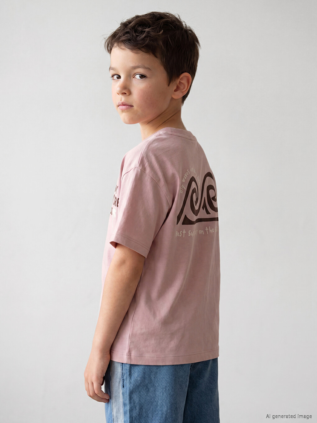 Crew Neck Printed Boys' T-shirt-1