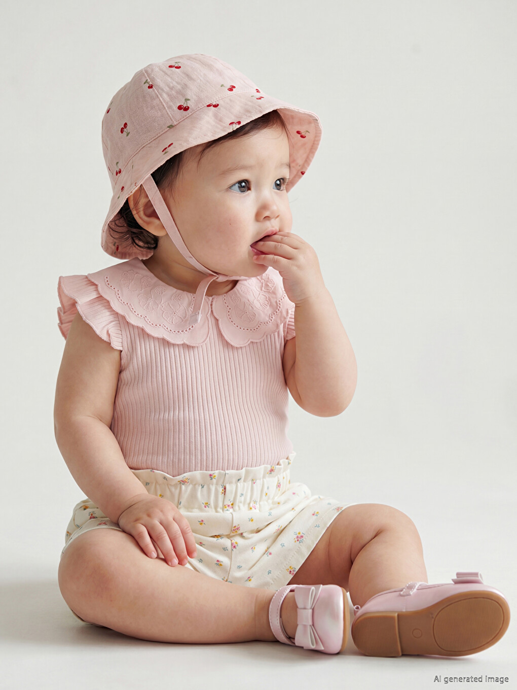 Floral Baby Girls' Gabardine Shorts-1