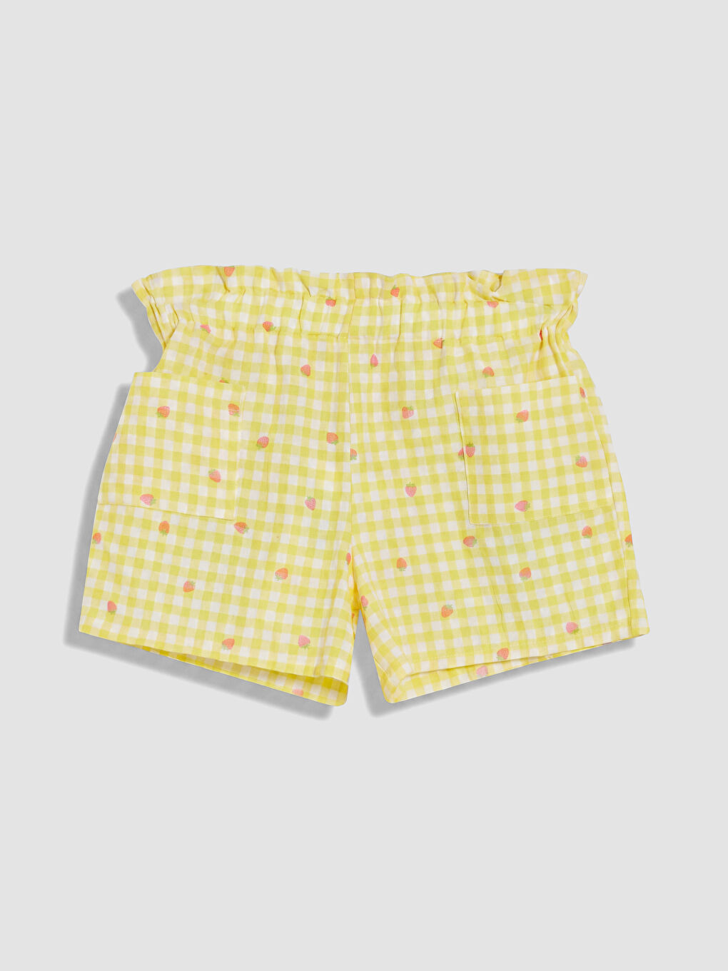 Ekru Beli Lastikli Kız Bebek Şort