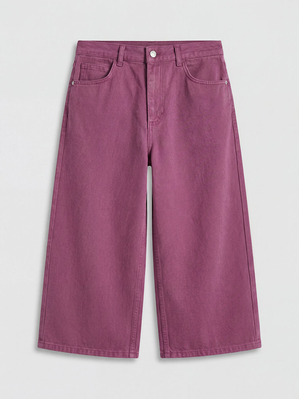 Mor Bermuda Fit Kadın Jean Şortolon-4