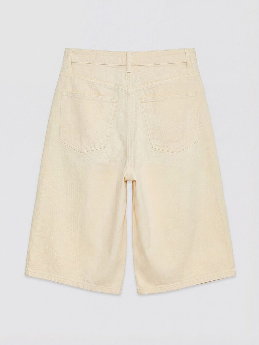 Sarı Bermuda Fit Kadın Jean Şortolon-1