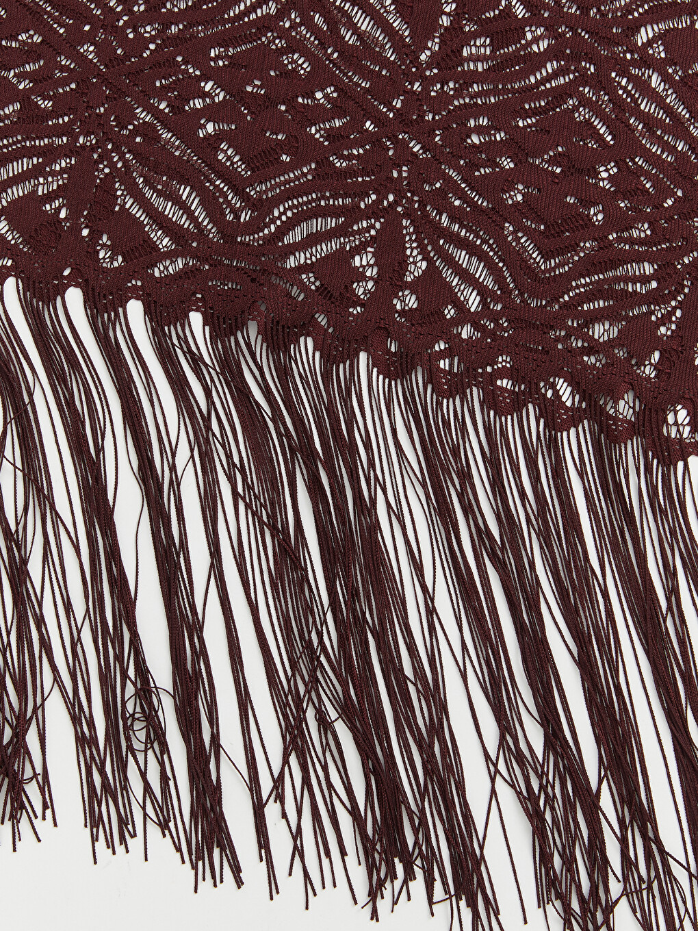 Bordo Bağlamalı Dantelli Pareo-1