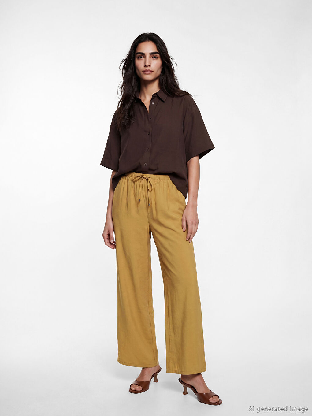 Дамски панталон от модална смес с еластична талия