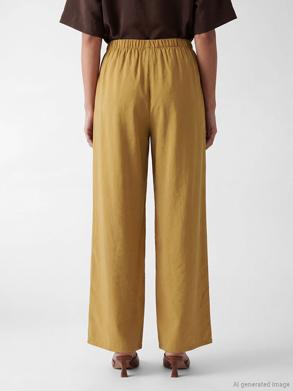 Дамски панталон от модална смес с еластична талия-3