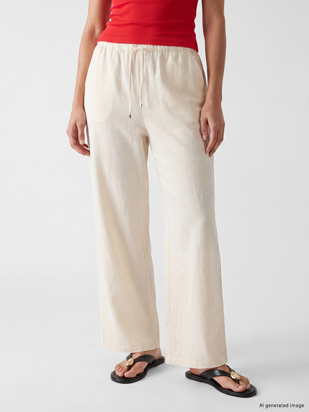 Elastic Waist Modal Blended Women's Trousers-2