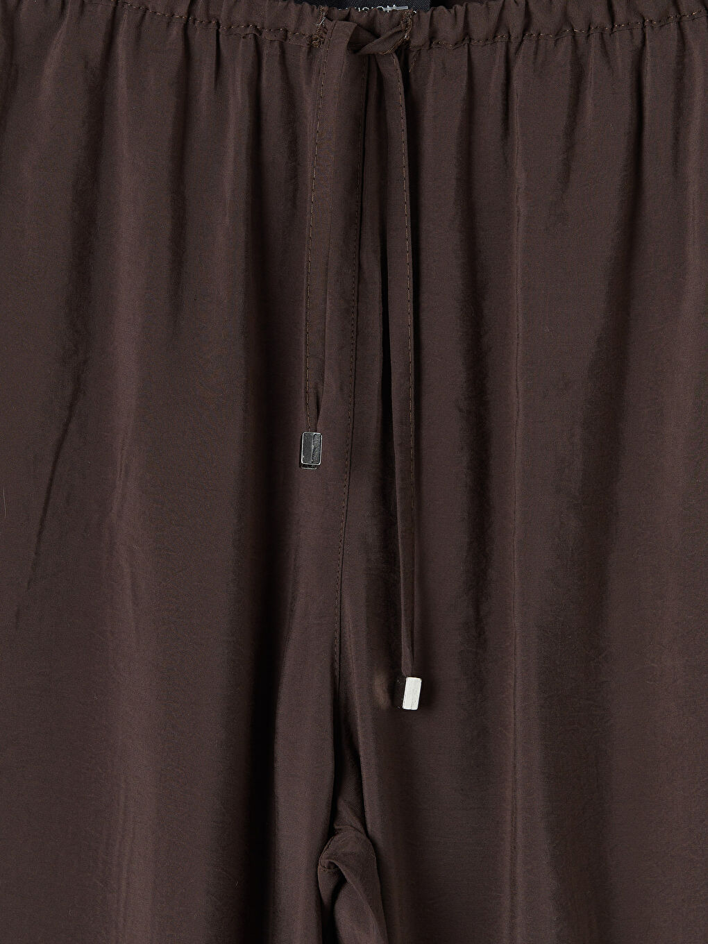 Kahverengi Beli Lastikli Modal Karışımlı Kadın Pantolon-2