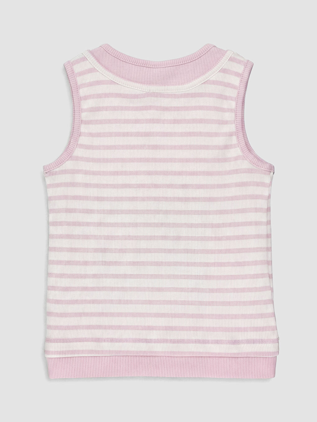Pembe Bisiklet Yaka Kız Çocuk Fitilli Atlet 2'li-4