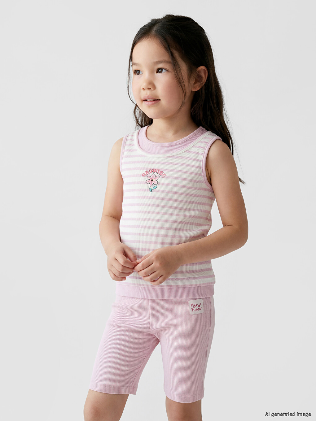 Crew Neck Girls' Ribbed Tank Top 2 Pack-1