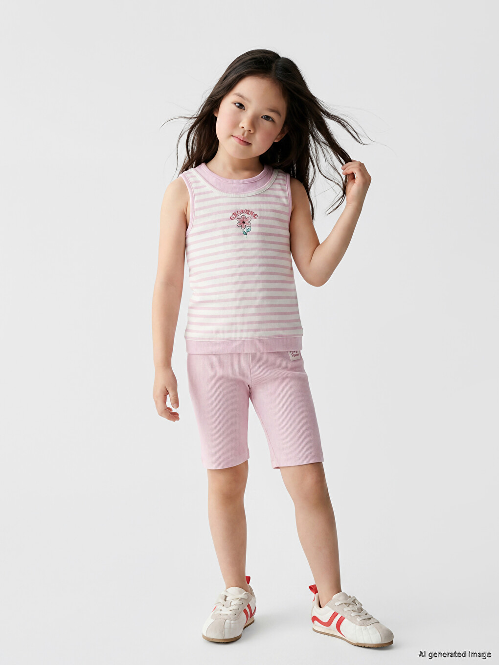 Crew Neck Girls' Ribbed Tank Top 2 Pack-2