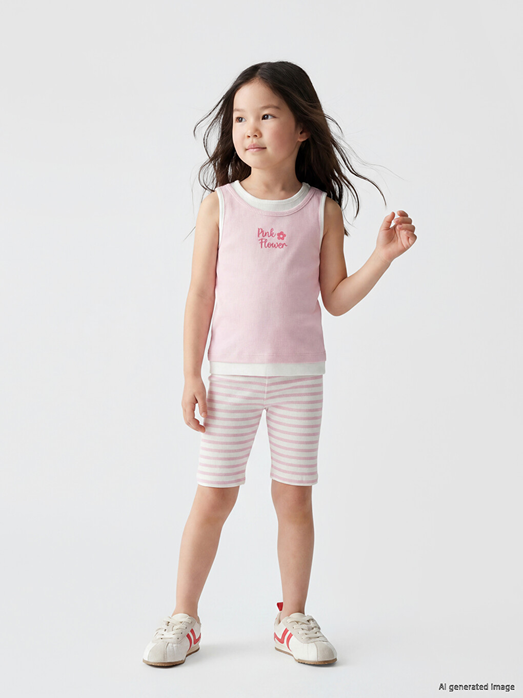 Crew Neck Girls' Ribbed Tank Top 2 Pack-4