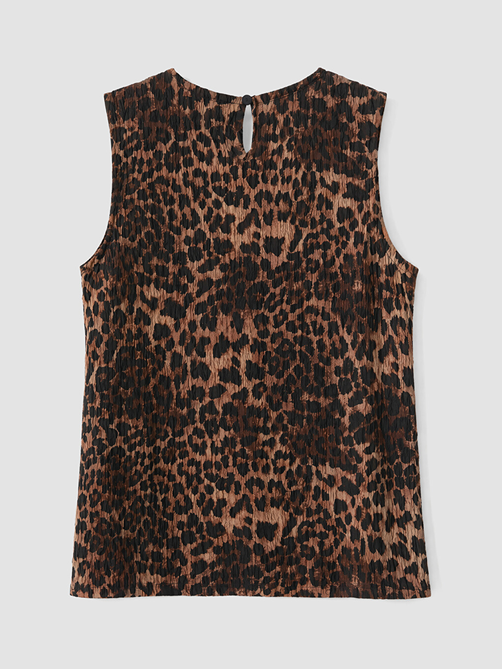 Kahverengi Bisiklet Yaka Leopar Desenli Bluz-2