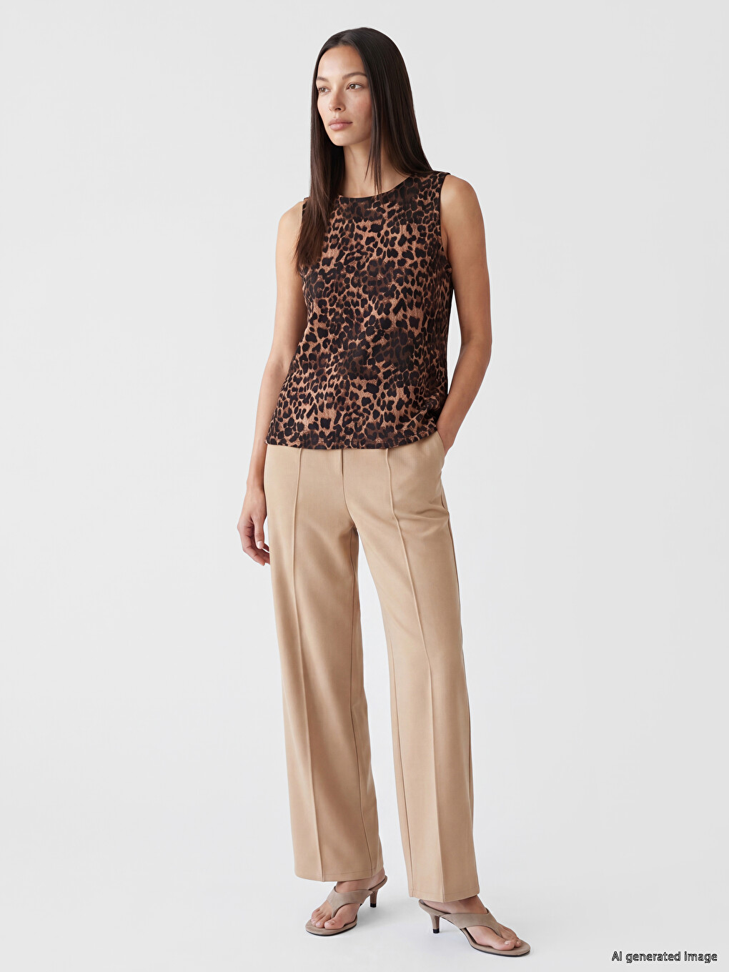 Crew Neck Leopard Print Blouse-1