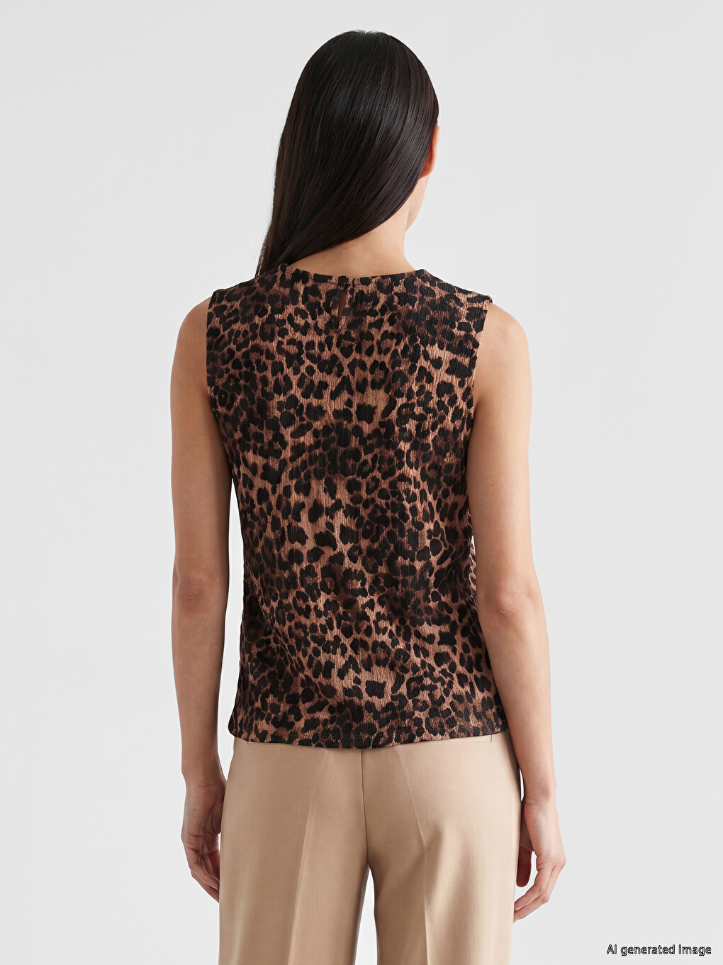 Crew Neck Leopard Print Blouse-2