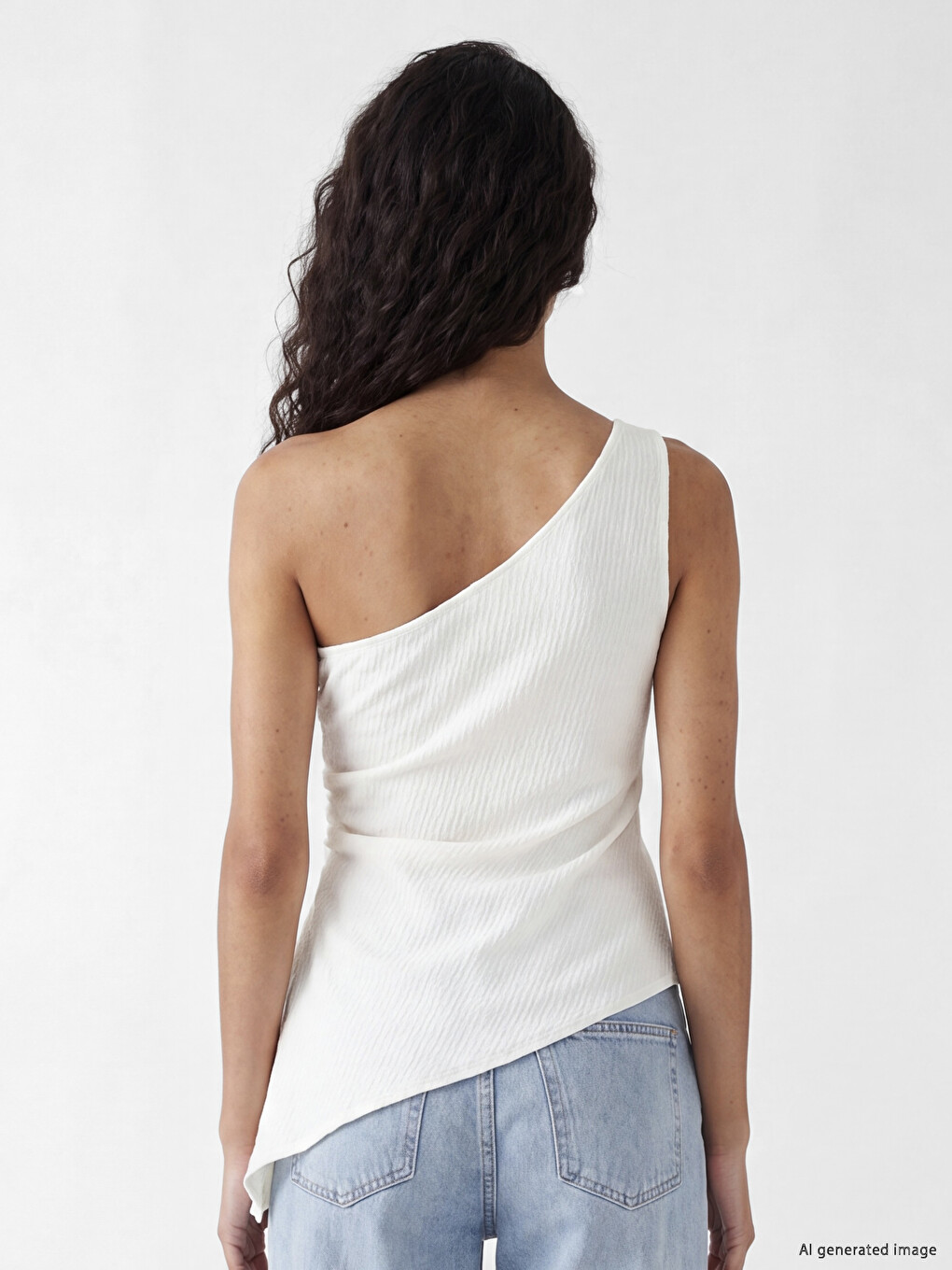 Strapless Ruched Asymmetric Blouse-3