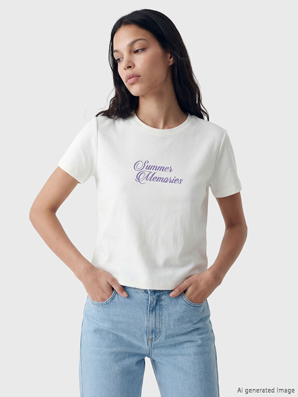 Crew Neck Printed Women's T-Shirt