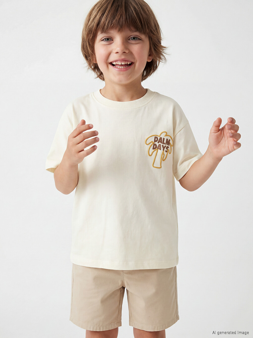 Crew Neck Printed Boys' T-shirt