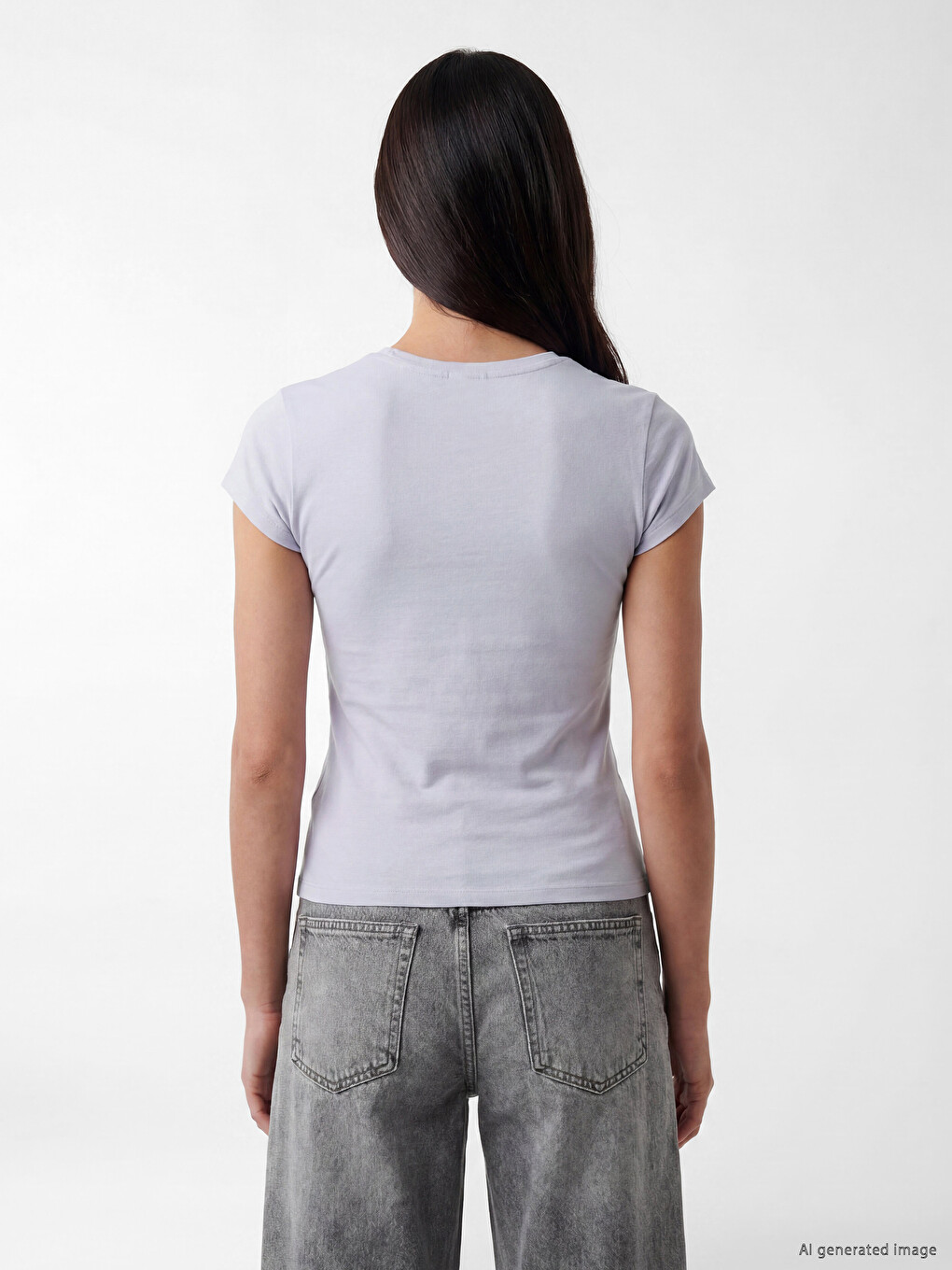 Crew Neck Printed Women's T-Shirt-3