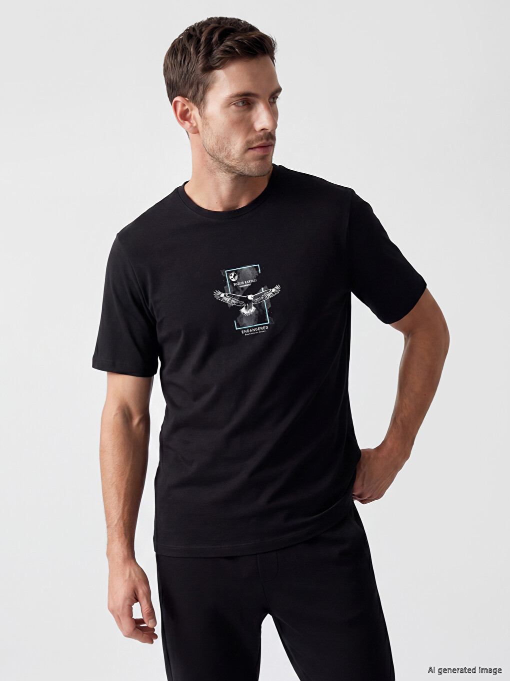 Crew Neck Printed Men's T-Shirt
