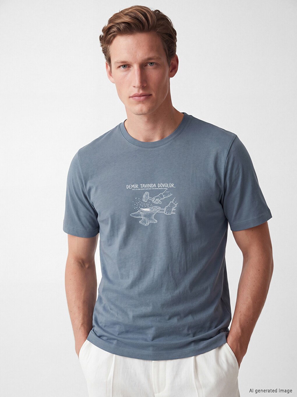 Crew Neck Printed Jersey Men's T-Shirt
