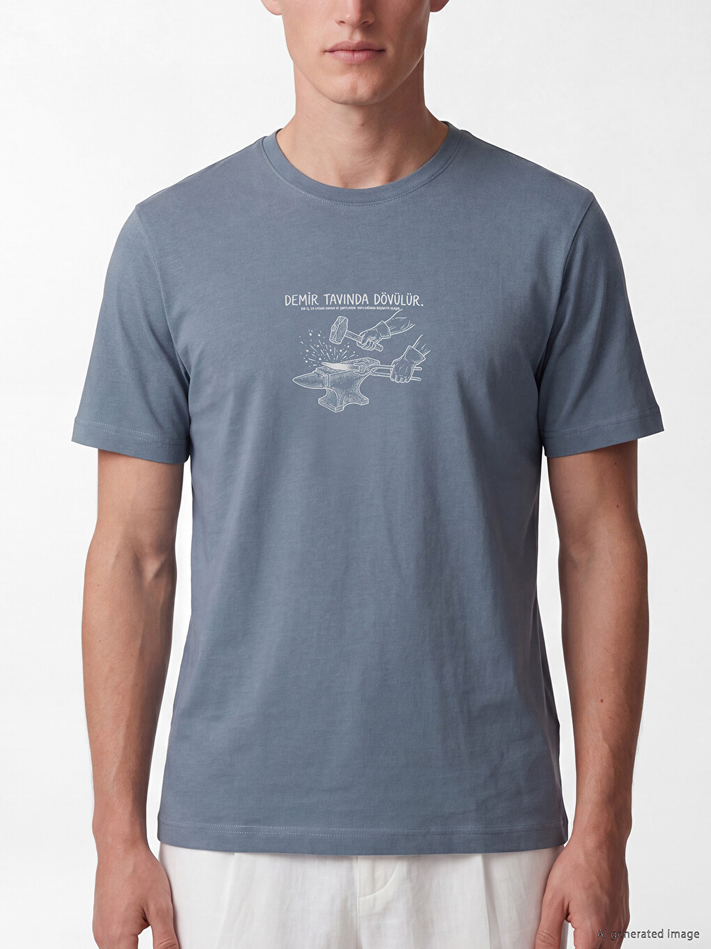 Crew Neck Printed Jersey Men's T-Shirt-2