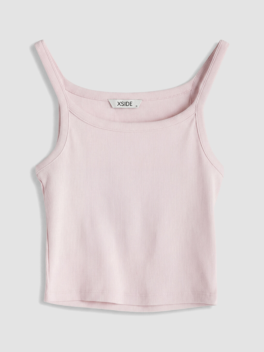 Pembe U Yaka Kadın Fitilli Crop