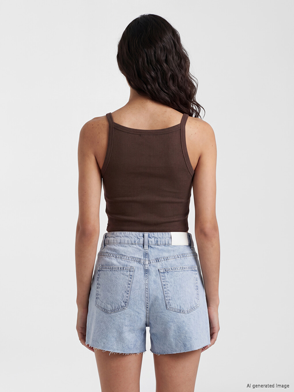U Neck Women's Ribbed Crop-3