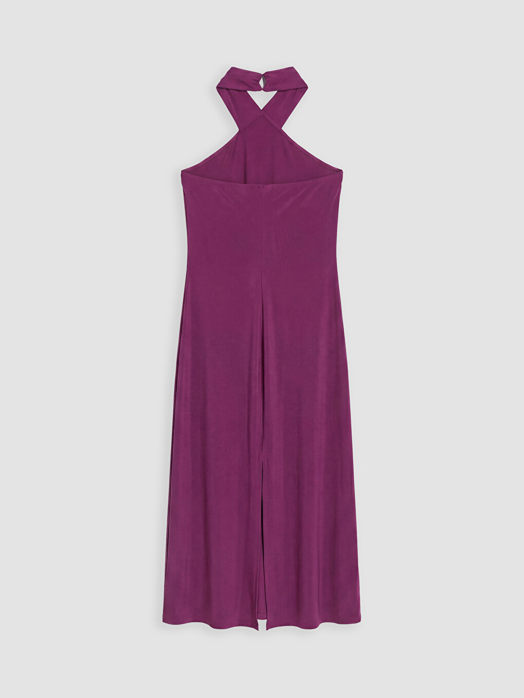 Bordo Halter Yaka Elbise-6