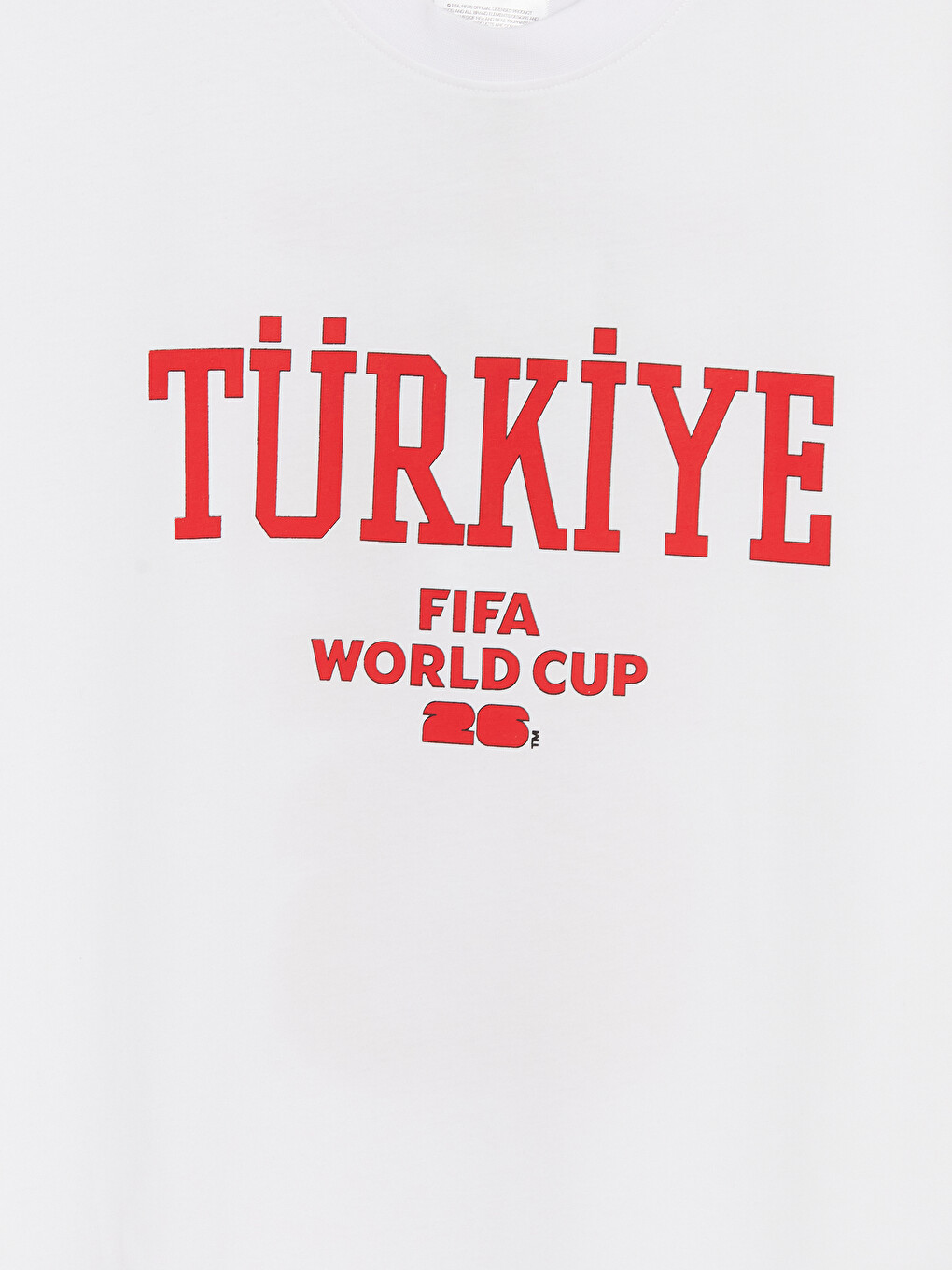 Beyaz Türkiye FIFA 2026 Dünya Kupası Baskılı Erkek Spor Tişört-4