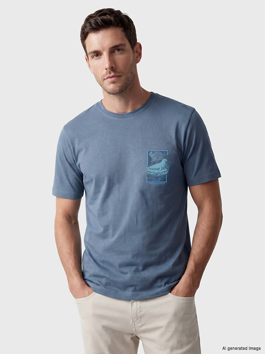 Crew Neck Printed Men's T-Shirt