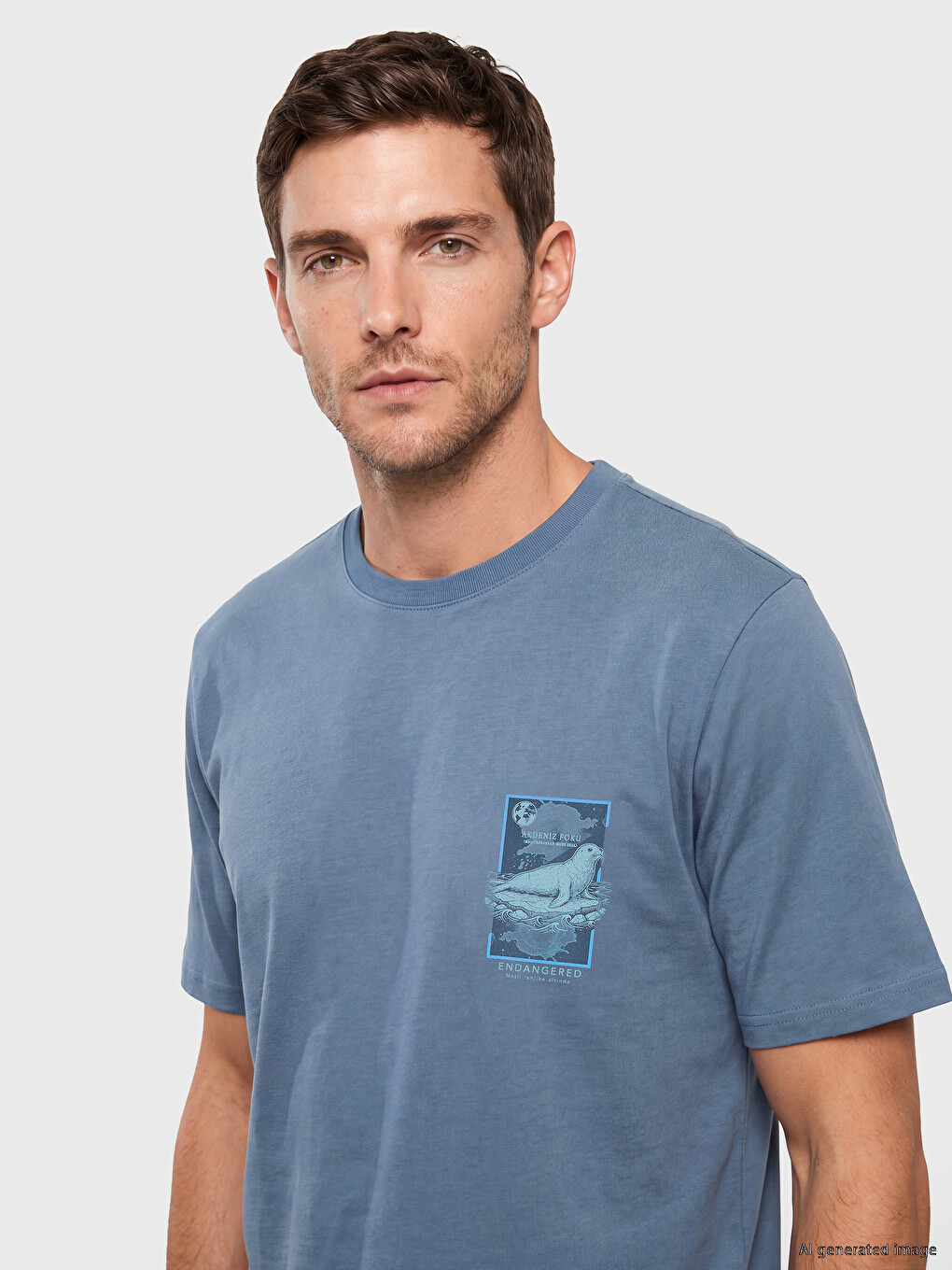 Crew Neck Printed Men's T-Shirt-2