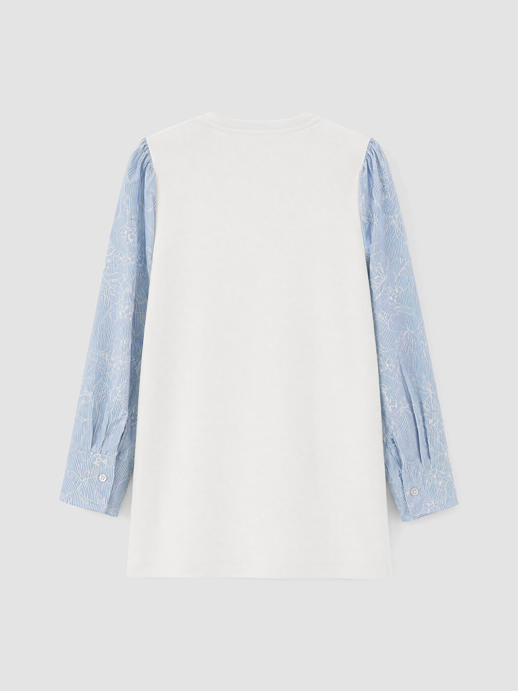 Beyaz Soft Touch Nakışlı Kadın Sweatshirt Tunik-2