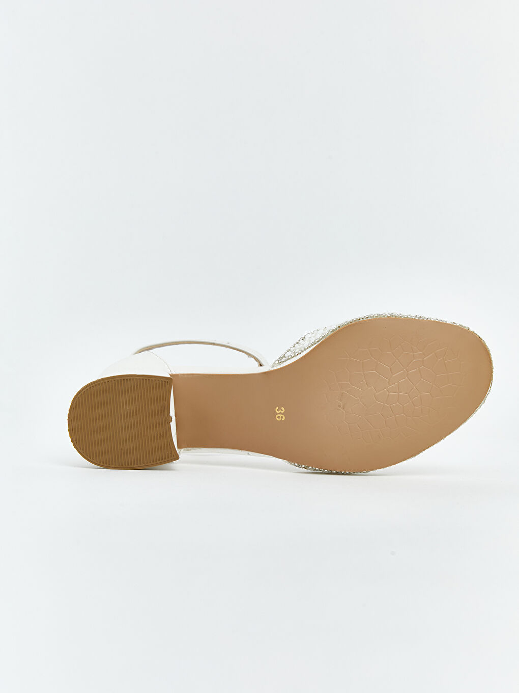 Ekru Deri Görünümlü Kız Çocuk Topuklu Ayakkabı-3