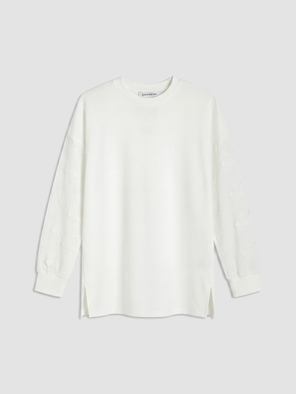 Beyaz Soft Touch Oversize Kadın Sweatshirt Tunik