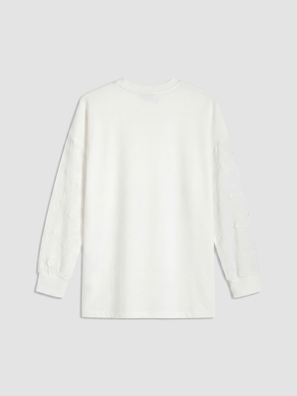 Beyaz Soft Touch Oversize Kadın Sweatshirt Tunik-2