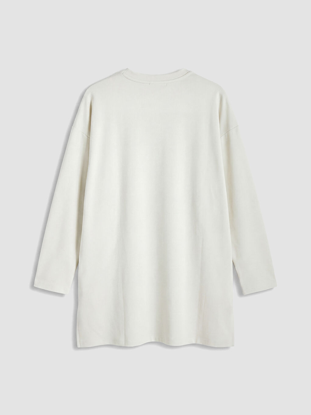 Bej Soft Touch Kadın Sweatshirt Tunik-3