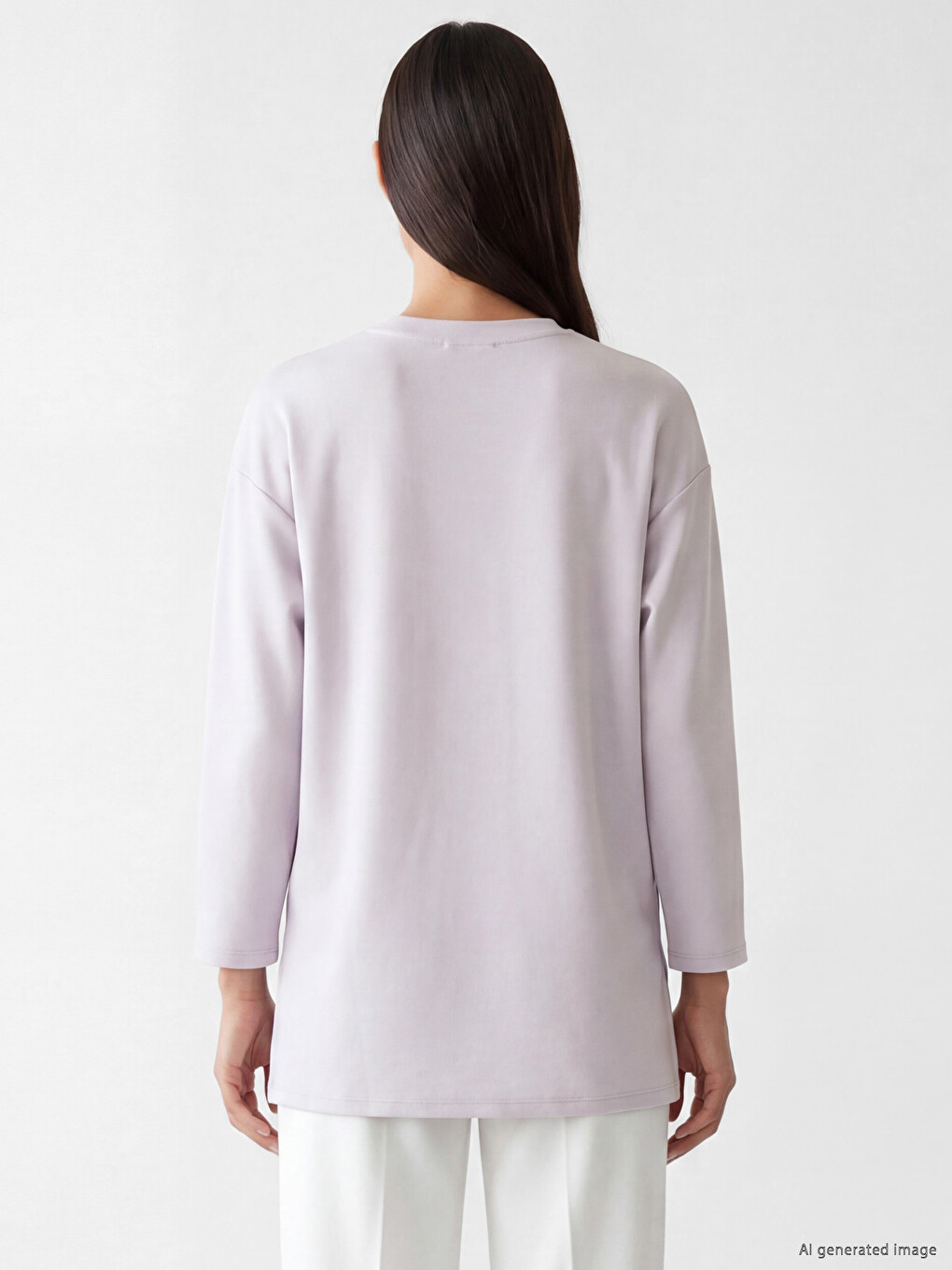 Lila Soft Touch Kadın Sweatshirt Tunik-3