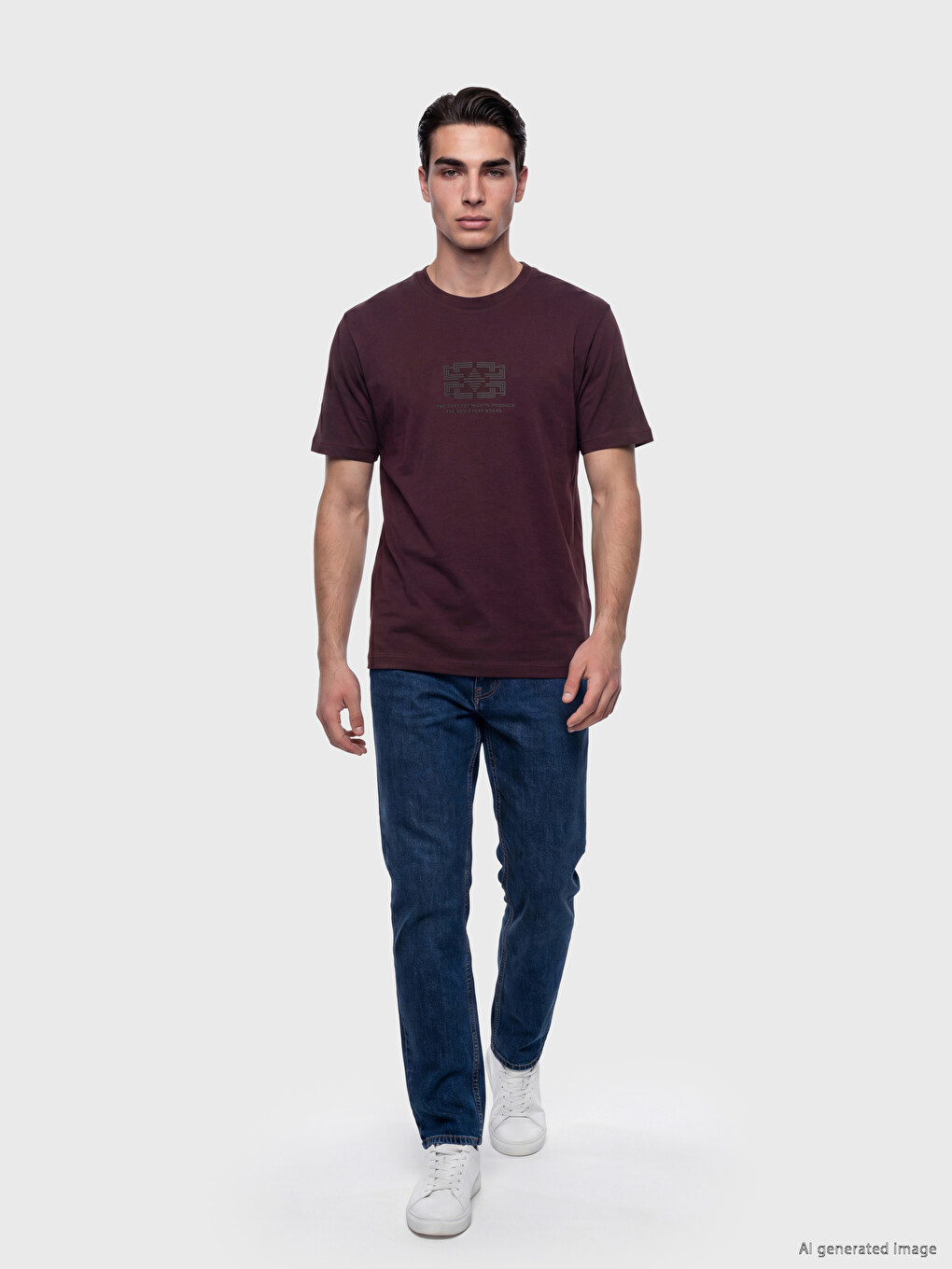 Crew Neck Printed Men's T-shirt-1