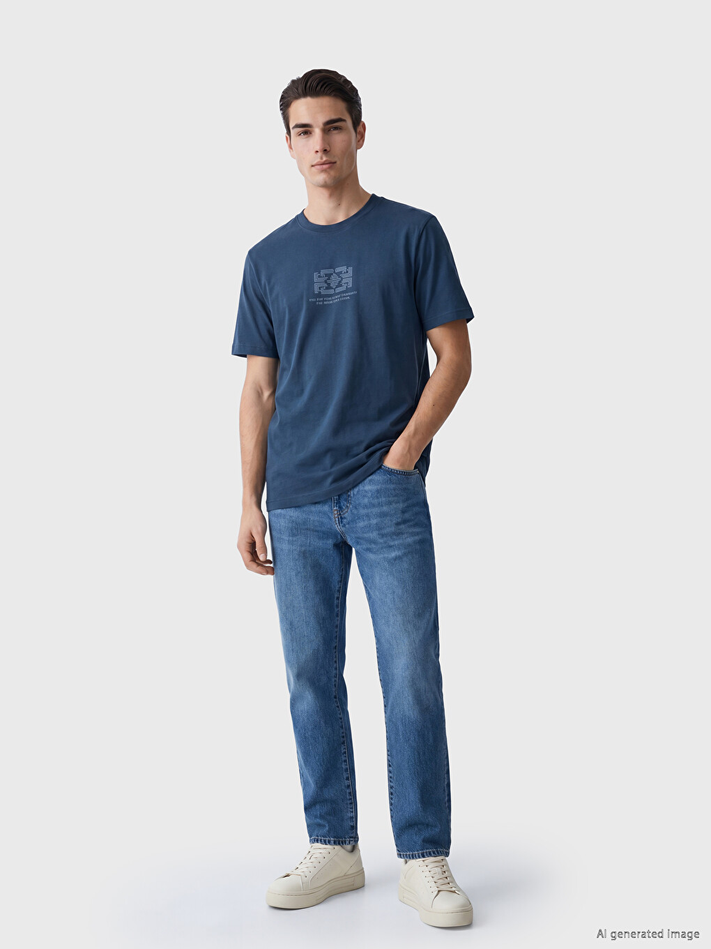 Crew Neck Printed Men's T-shirt-1