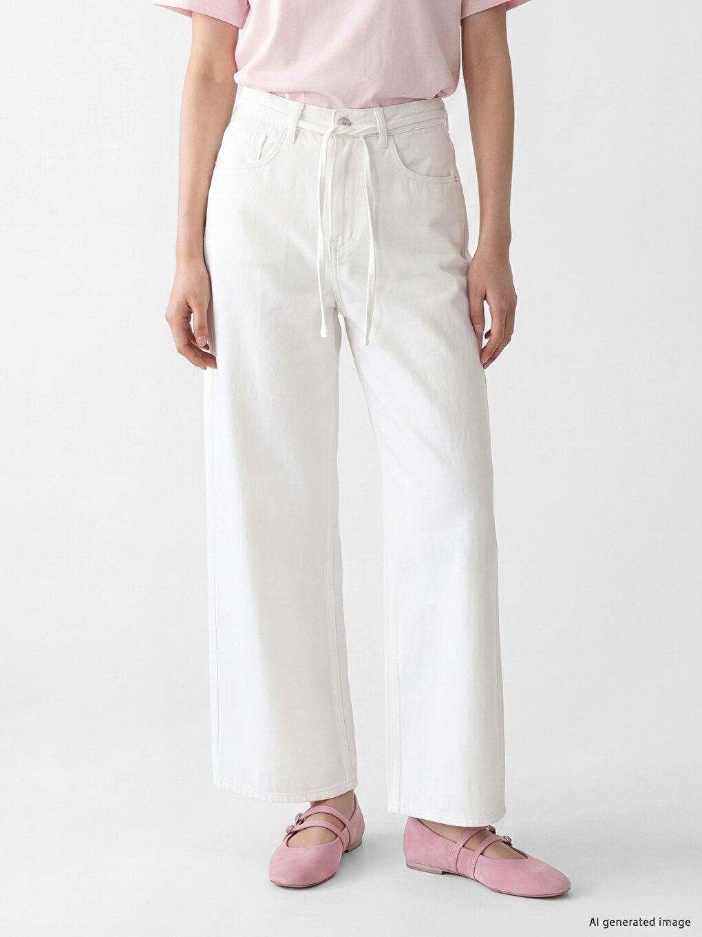 High Waisted Wideleg Women's Jeans-1