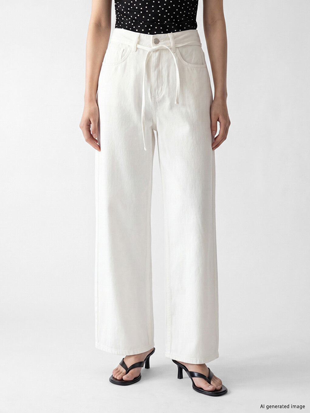 High Waisted Wideleg Women's Jeans-1