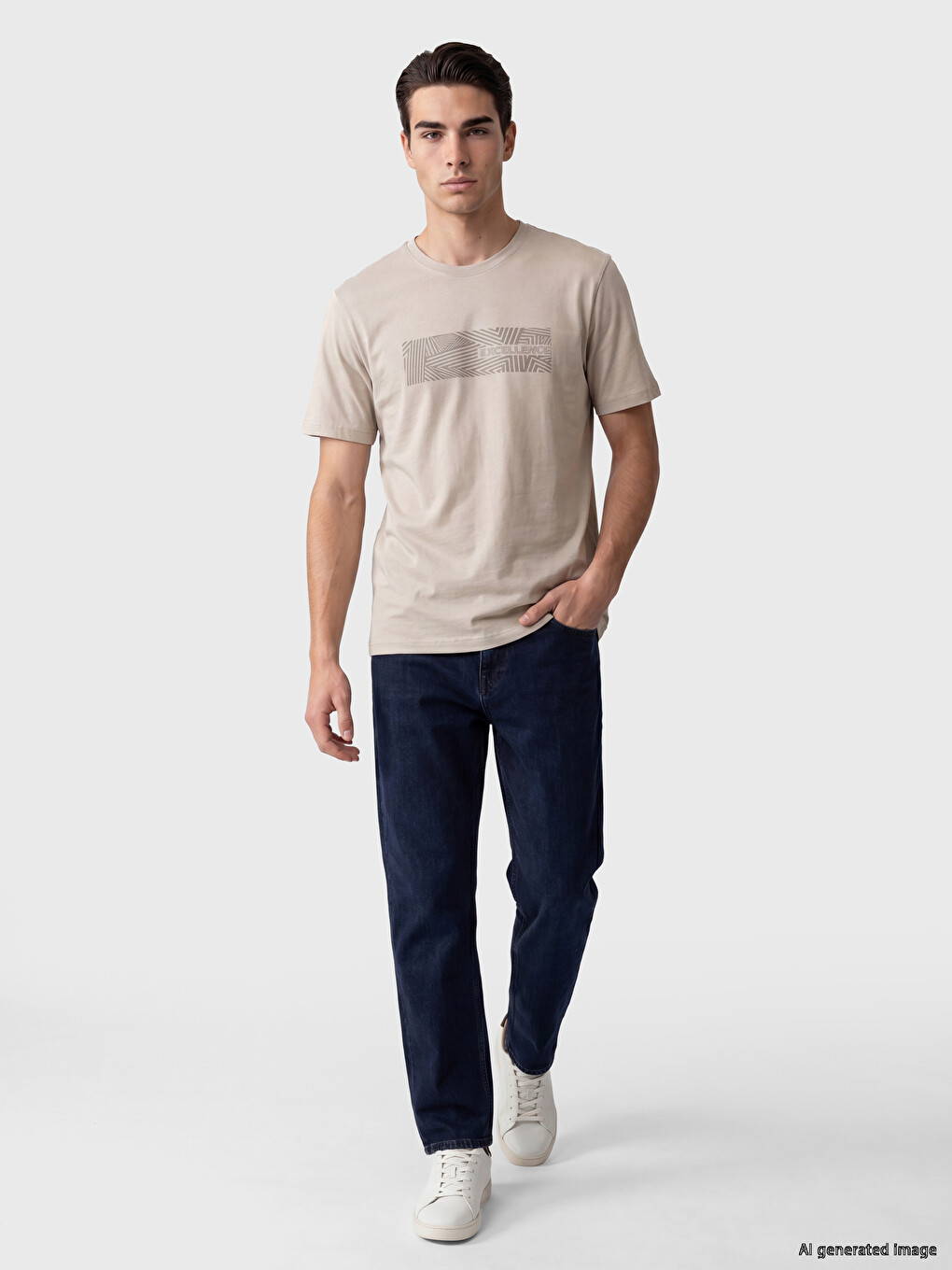 Crew Neck Printed Men's Jersey T-shirt-1