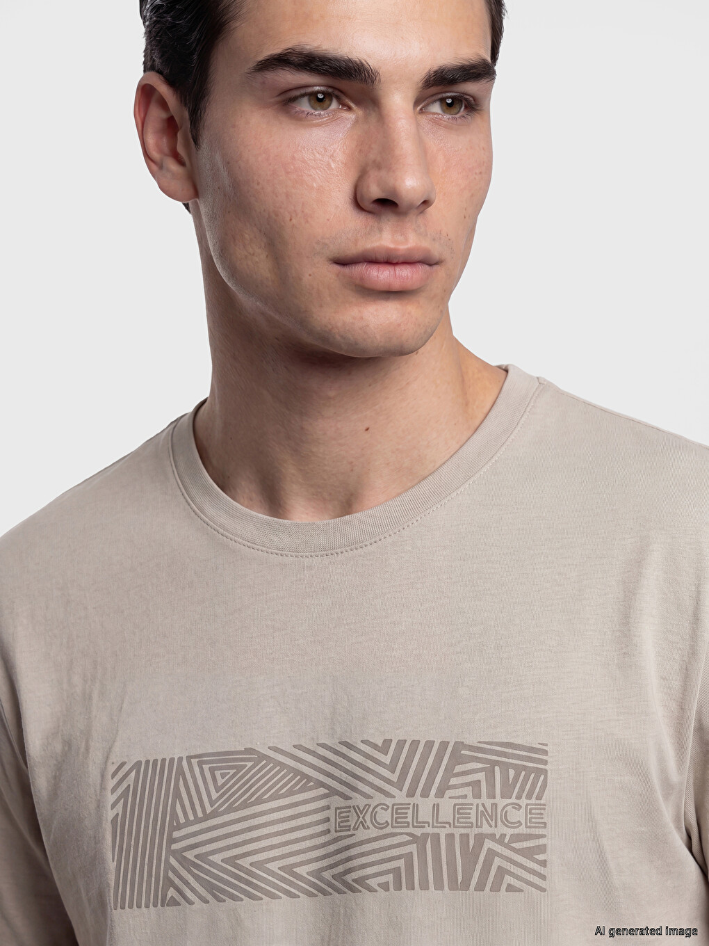 Crew Neck Printed Men's Jersey T-shirt-2