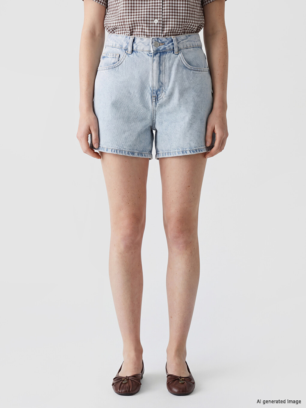 Regular Fit Women's Denim Shorts-1